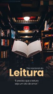 Story Dia Nacional da Leitura 12 de Outubro Literatura Livros Leitores Social Media PSD Editável