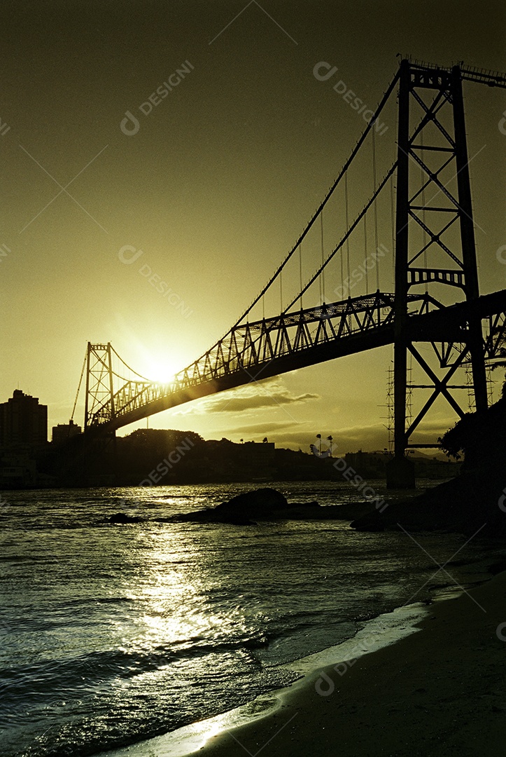 Por do sol paisagem travessias ponte