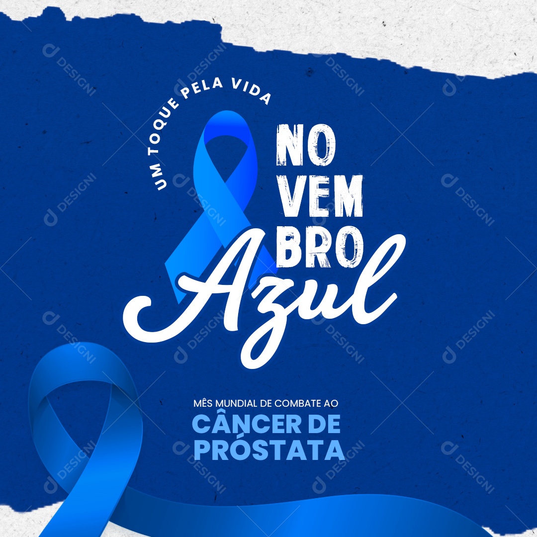 Novembro Azul Combate ao Câncer de Próstata Social Media PSD Editável