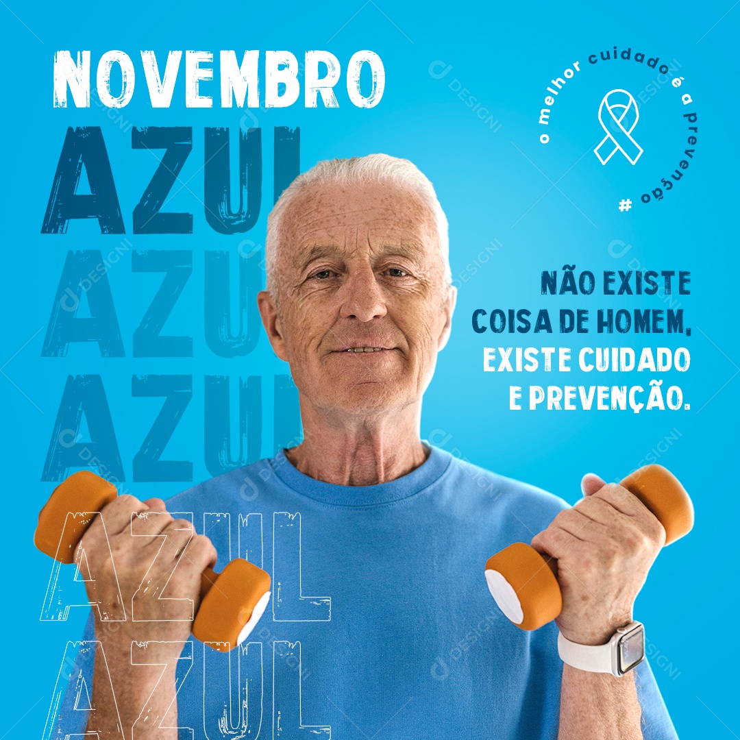 Novembro Azul Combate ao Câncer de Próstata Social Media PSD Editável