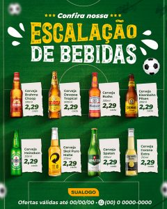 Encarte Escalão De Bebidas Promoções Venha Conferir Social Media PSD Editável