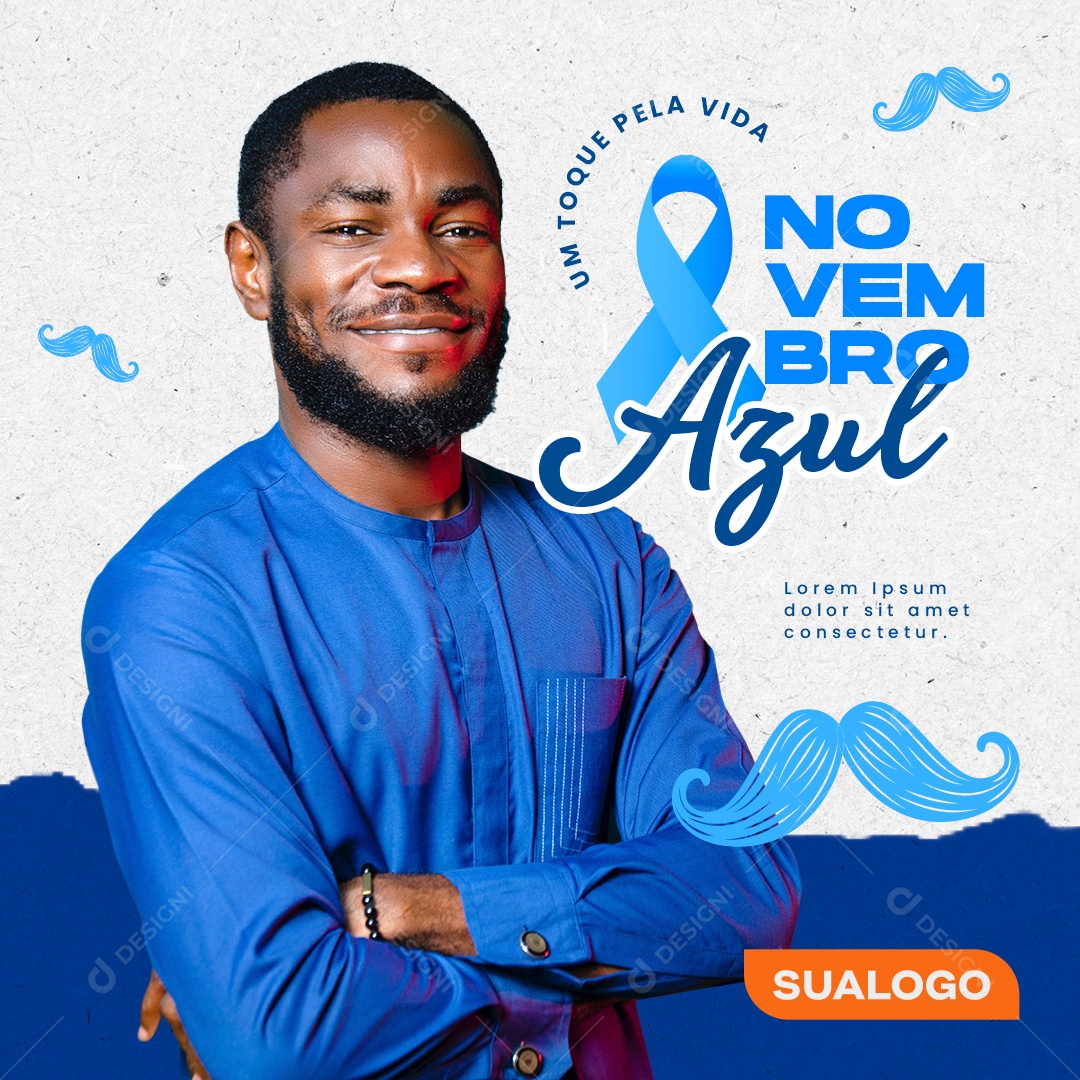 Novembro Azul Combate ao Câncer de Próstata Social Media PSD Editável