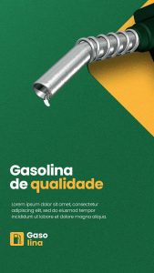 Posto de Combustível Gasolina de Qualidade Story Social Media PSD Editável