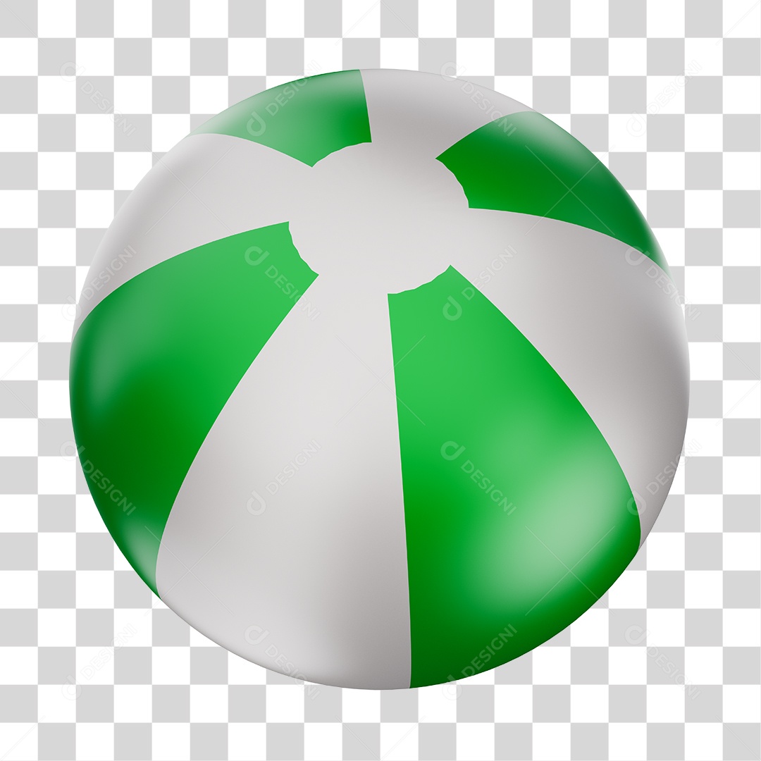 Bola de Futebol Branco e Verde Brinquedo Infantil Elemento 3D PNG
