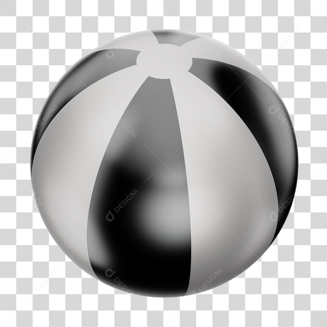 Bola de Futebol Branco e Preto Brinquedo Infantil Elemento 3D PNG