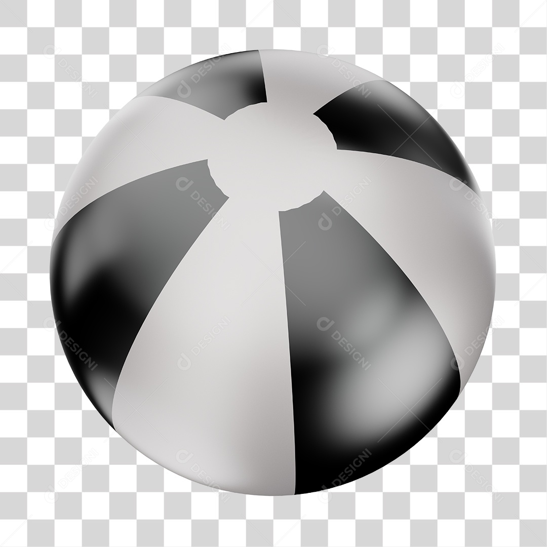 Bola de Futebol Branco e Preto Brinquedo Infantil Elemento 3D PNG