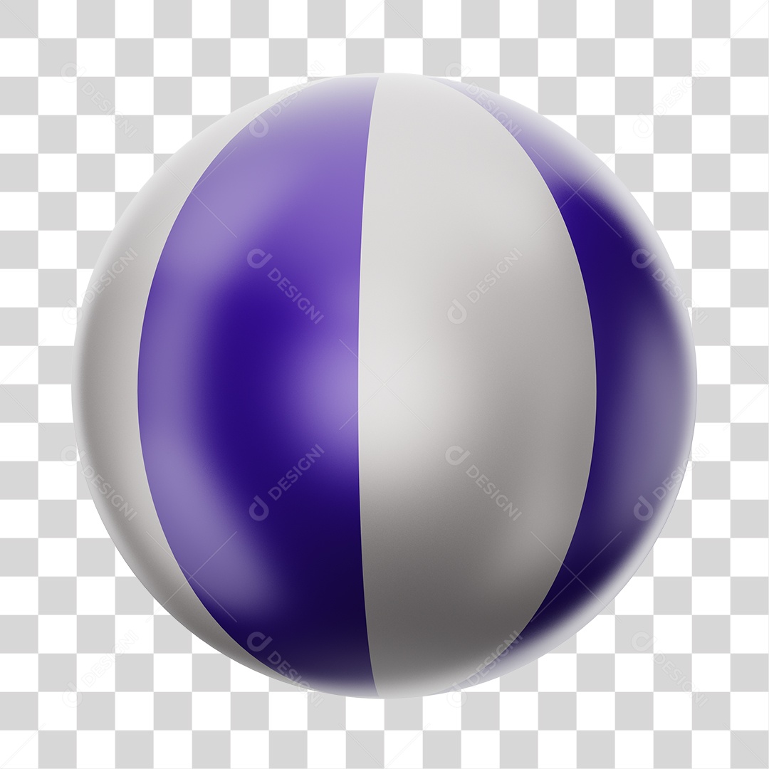 Bola de Futebol Branco e Roxo Brinquedo Infantil Elemento 3D PNG