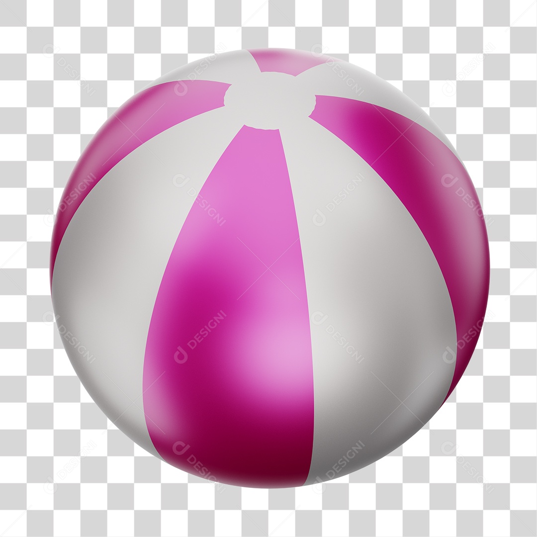 Bola de Futebol Branco e Rosa Brinquedo Infantil Elemento 3D PNG