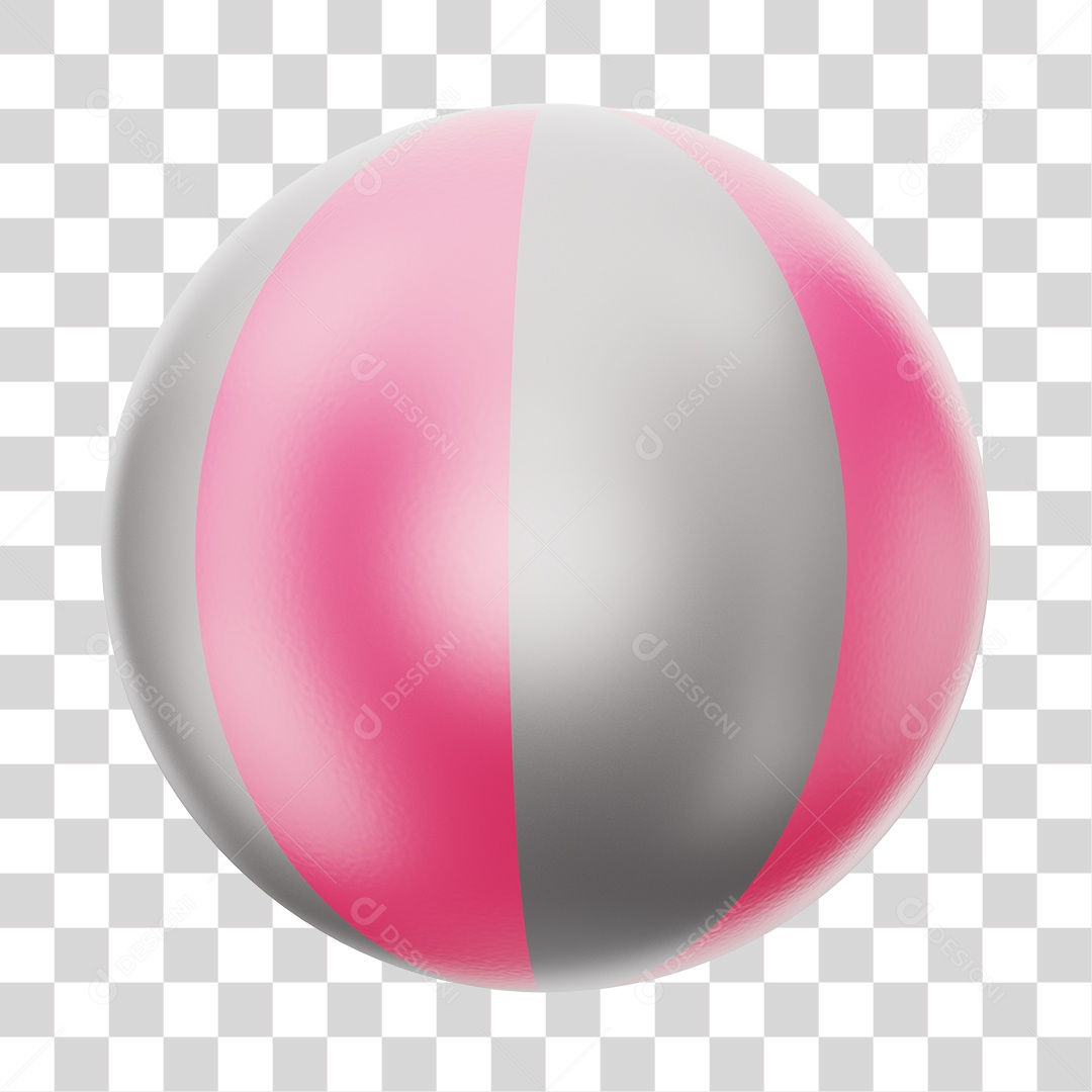 Bola de Futebol Branco e Rosa Brinquedo Infantil Elemento 3D PNG