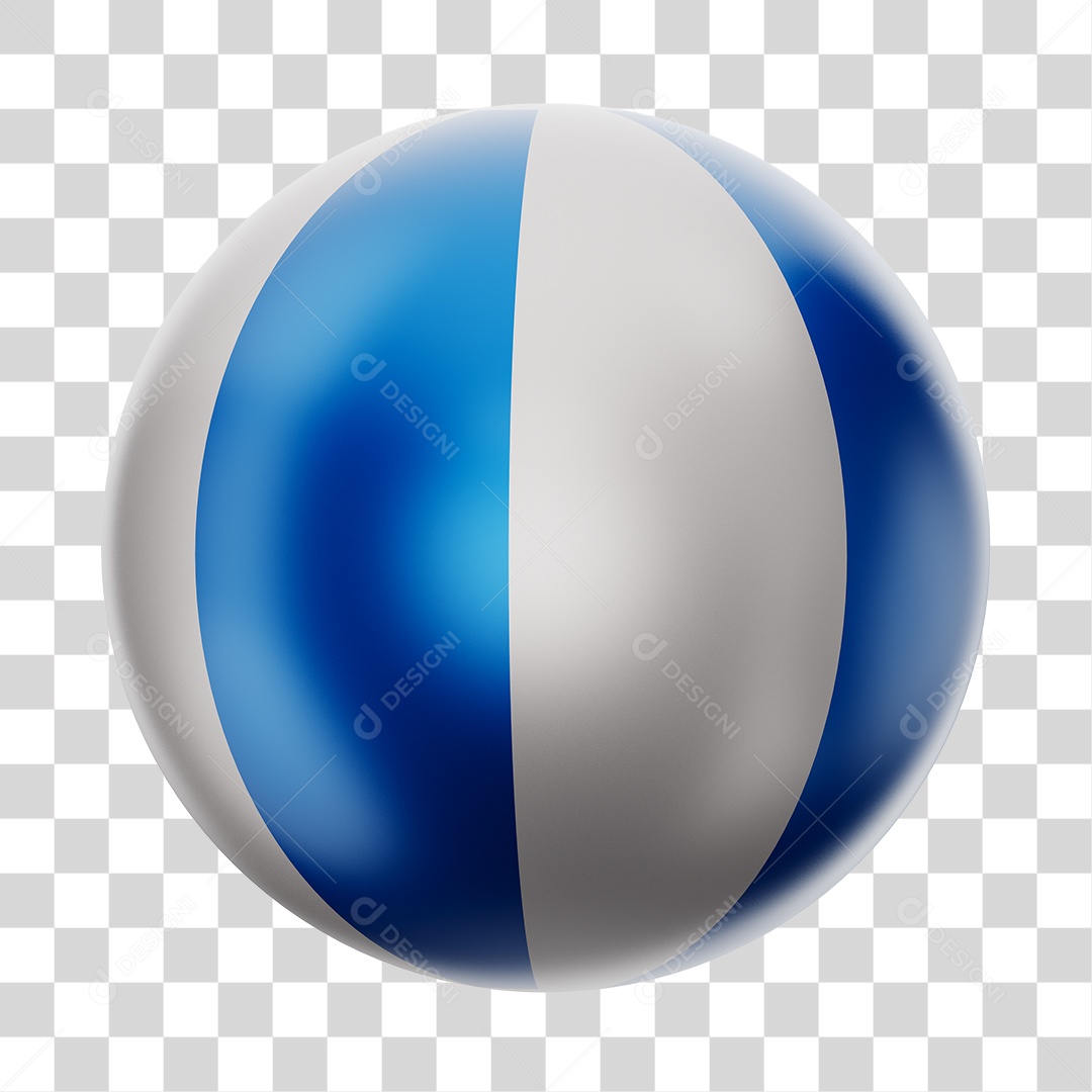 Bola de Futebol Branco e Azul Brinquedo Infantil Elemento 3D PNG