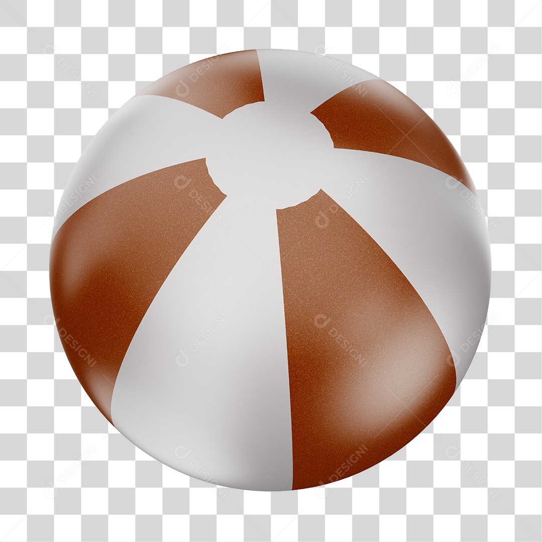 Bola de Futebol Branco e Marrom Brinquedo Infantil Elemento 3D PNG