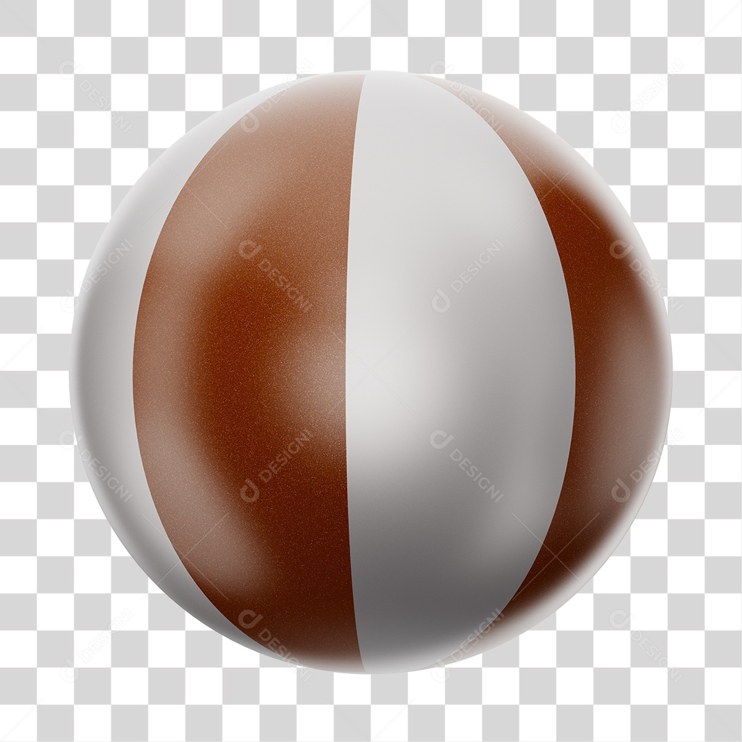 Bola de Futebol Branco e Marrom Brinquedo Infantil Elemento 3D PNG