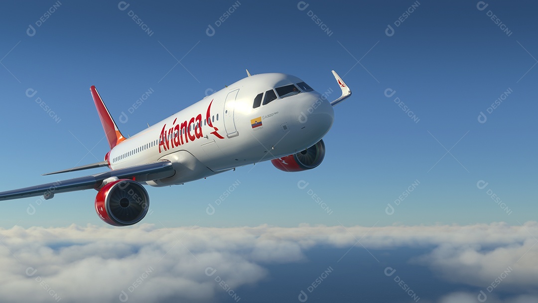 Airbus voando sobre as nuvens.