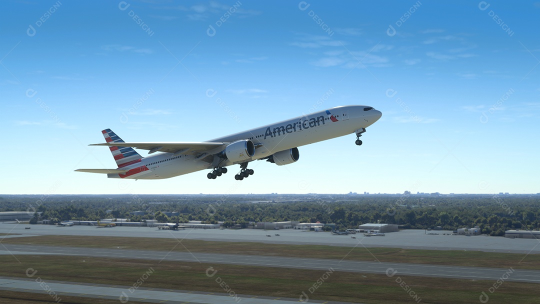 Avião voando sobre as nuvens.