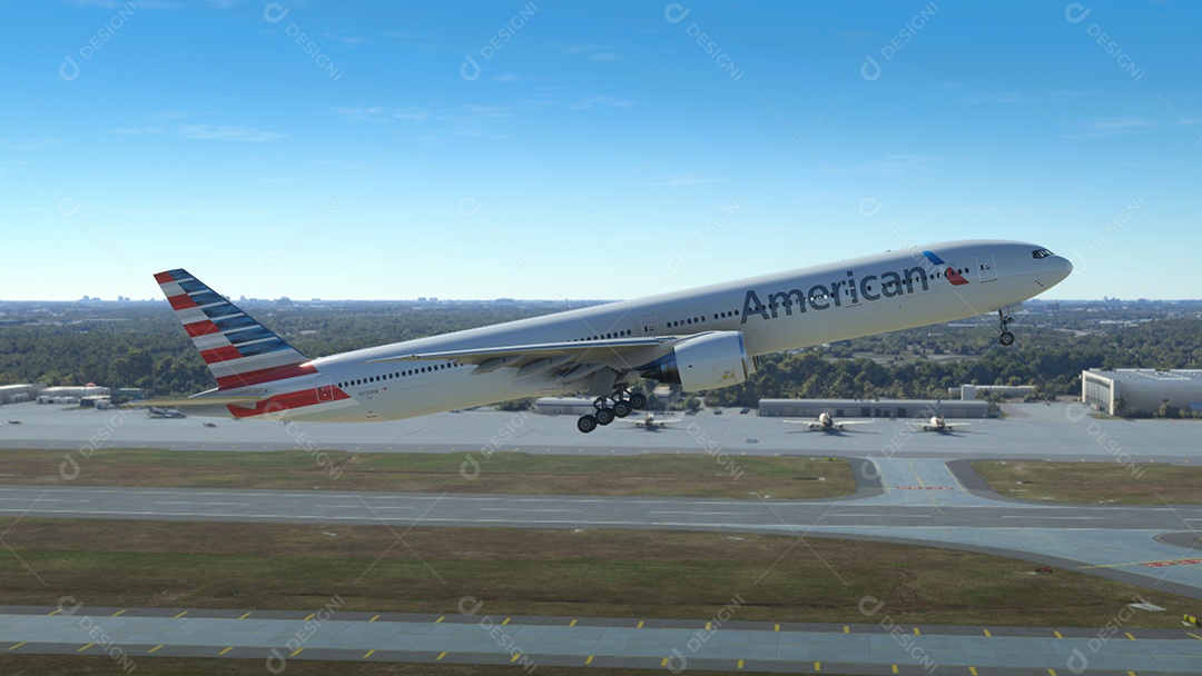 Avião voando sobre as nuvens.