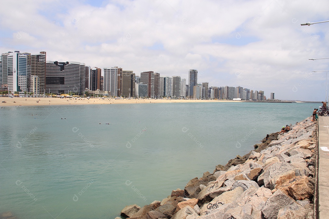 City by the sea, blue waters