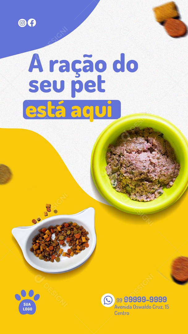 A Ração Do Seu pet Está Aqui Social Media PSD Editável