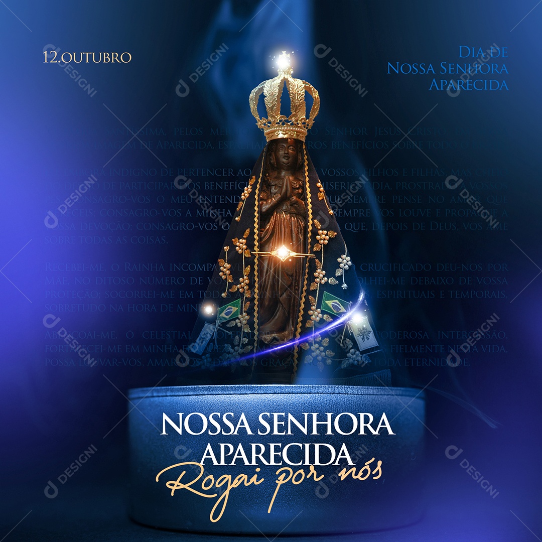 Rogai Por Nós Dia Da Nossa Senhora da Aparecida 12 de Outubro Social Media PSD Editável