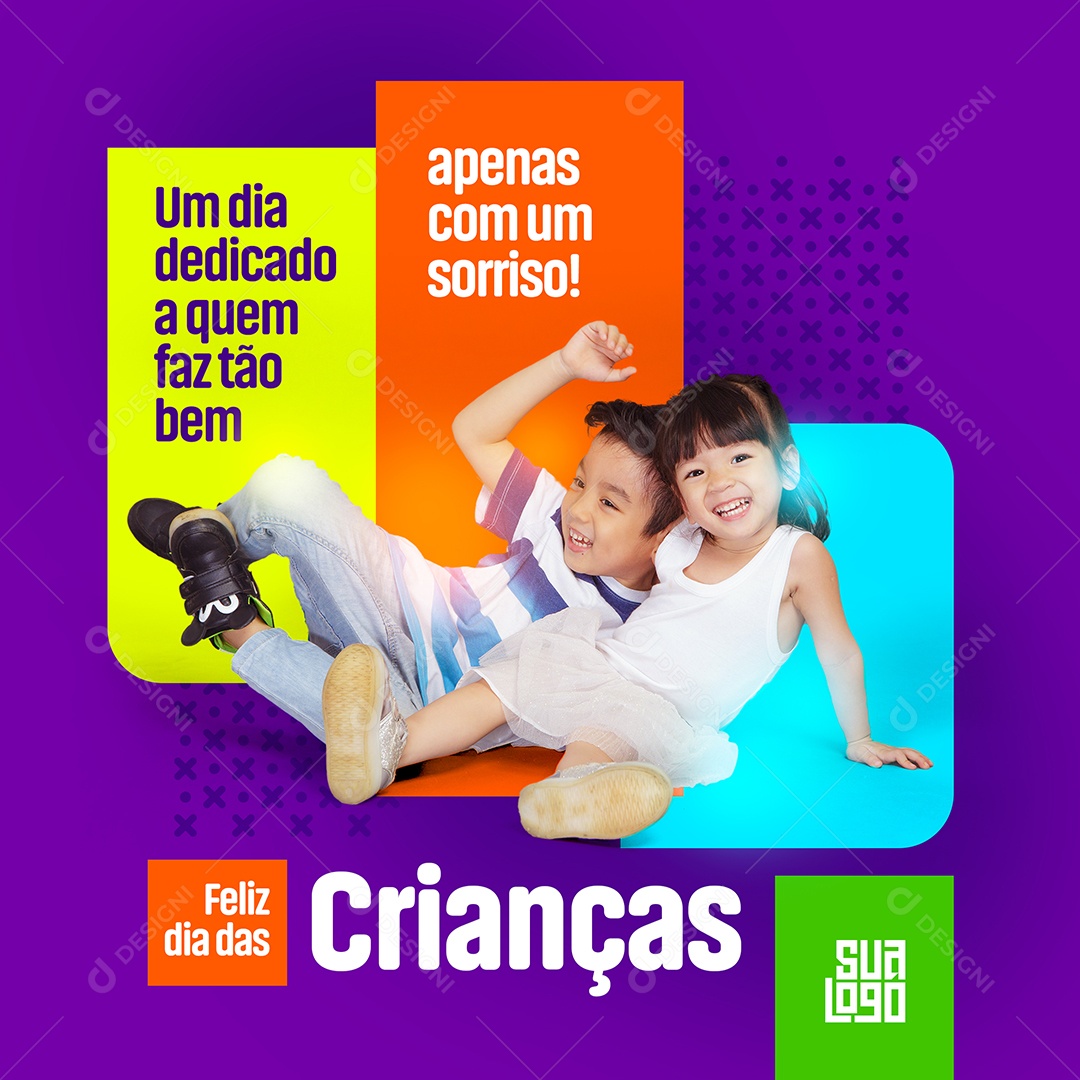 Um Dia Dedicado a Quem Faz Tão Bem Dia das Crianças Social Media PSD Editável