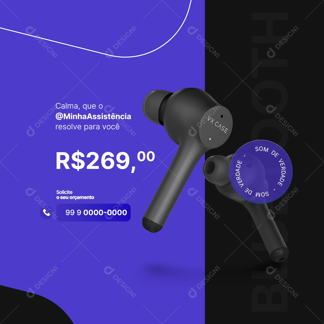 Calma Que Minha Assistência Técnica Resolve Para Você Social Media PSD Editável