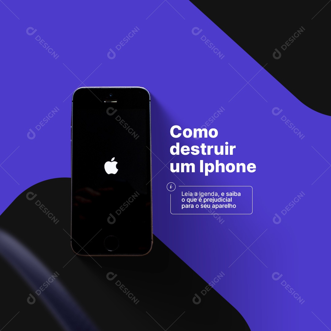Como Destruir Um Iphone Assistência Técnica Social Media PSD Editável