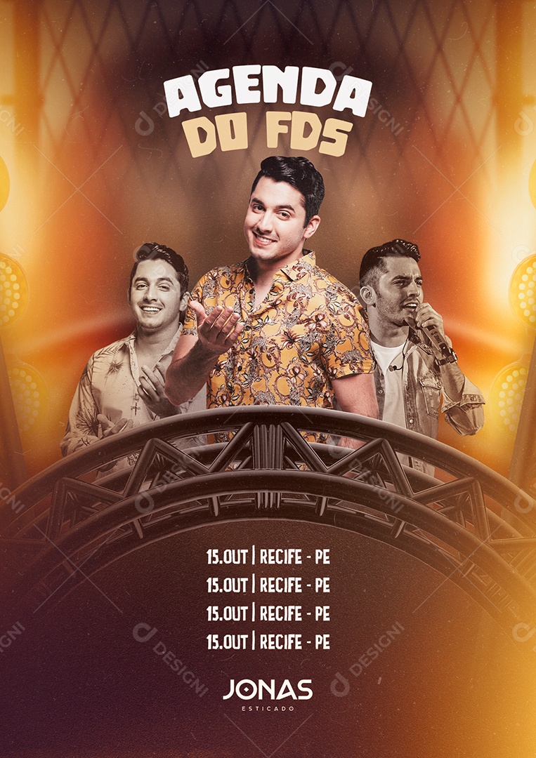 Agenda de FDS Jonas Esticado Flyer Social Media PSD Editável