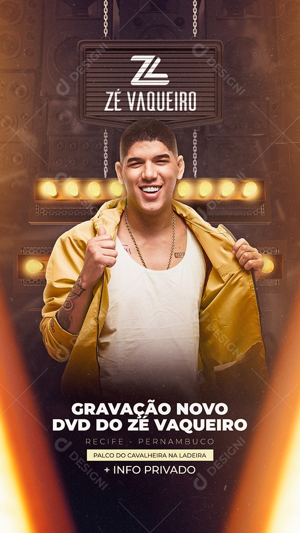 Story Gravação Novo DVD Zé Vaqueiro Flyer Social Media PSD Editável
