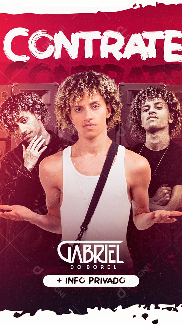 Story Contrate Dj Gabriel do Borel Flyer Social Media PSD Ediitável