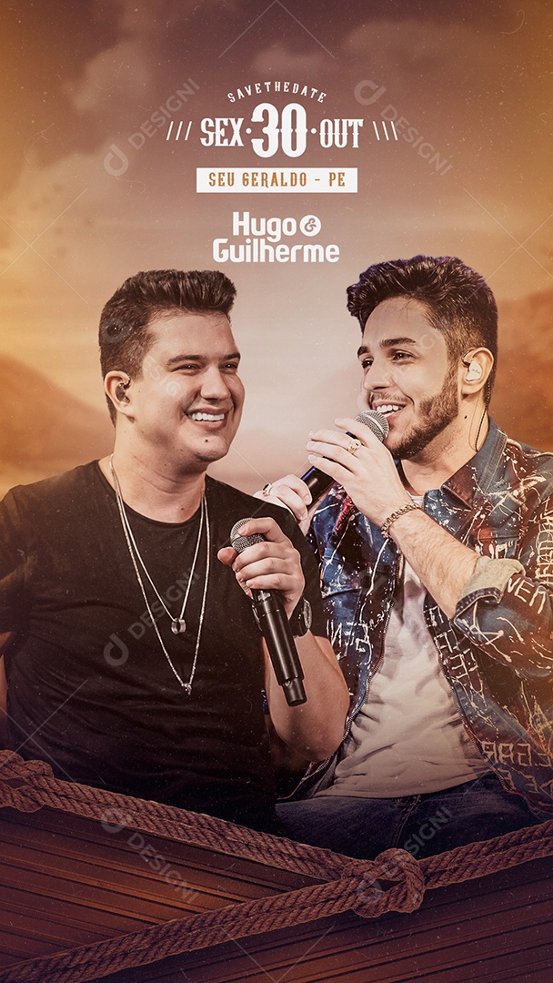 Story Save The Date Hugo e Guilherme Flyer Social Media PSD Editável