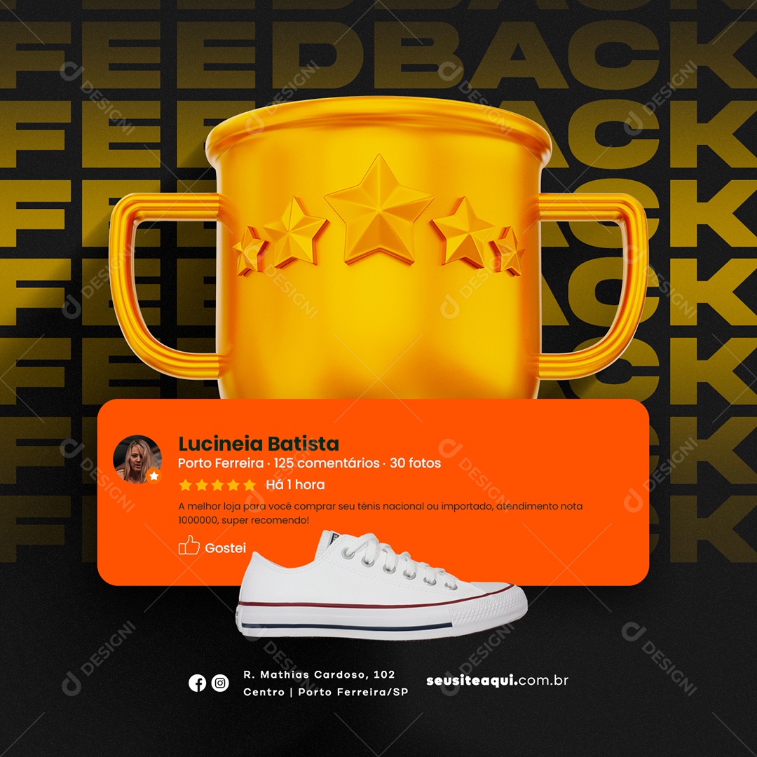 A Melhor Loja Para Você Compra seu Tênis Nacional ou Importado Loja de Tênis Social Media PSD Editável