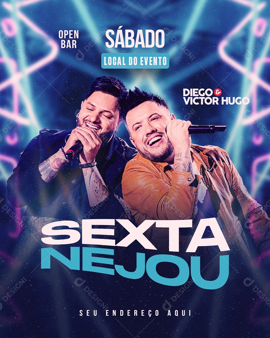 Flyer Sextanejou Social Media PSD Editável