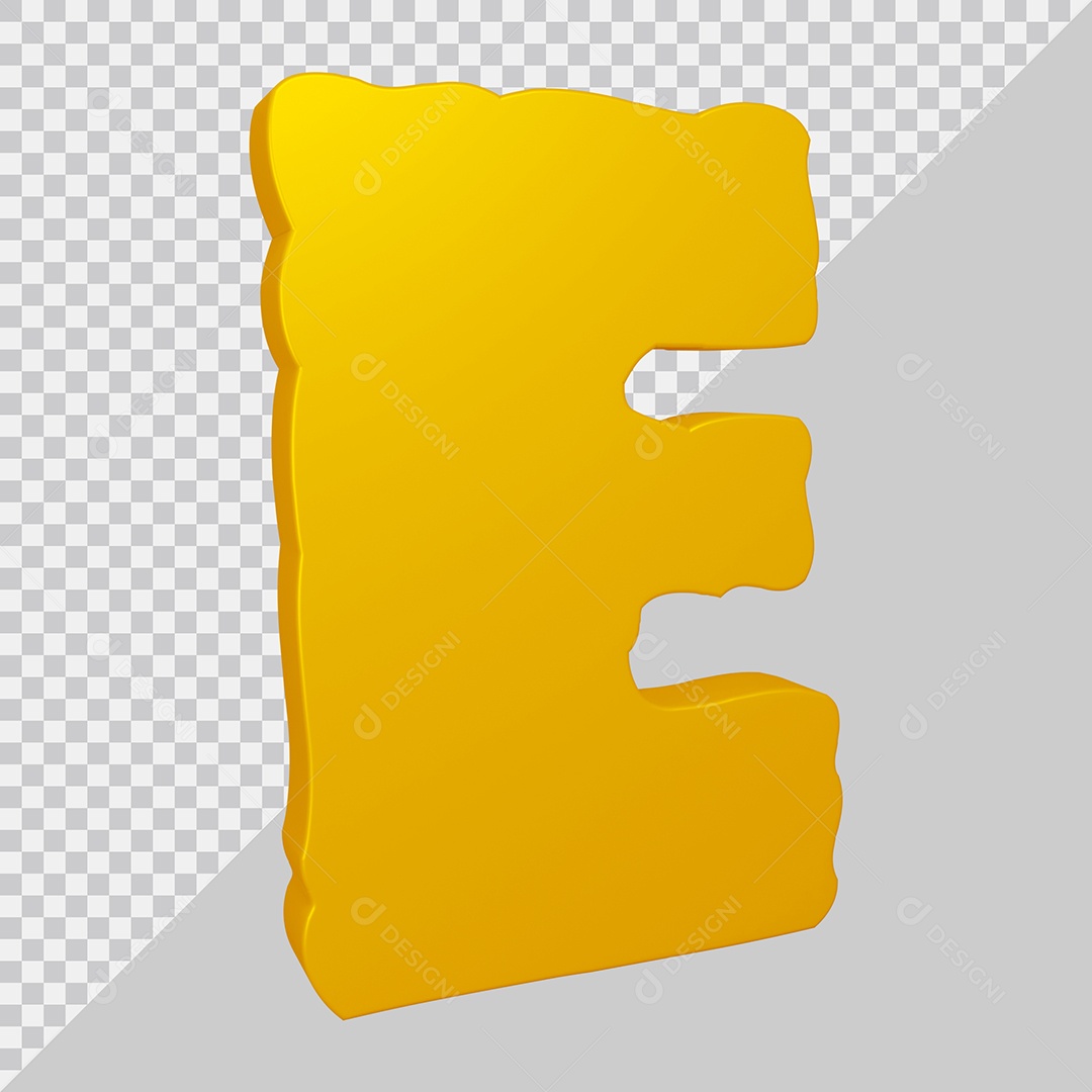 Elemento 3D Para Composição Letra E Dourado PSD