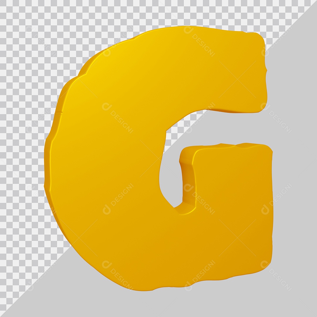 Elemento 3D Para Composição Letra G Dourado PSD