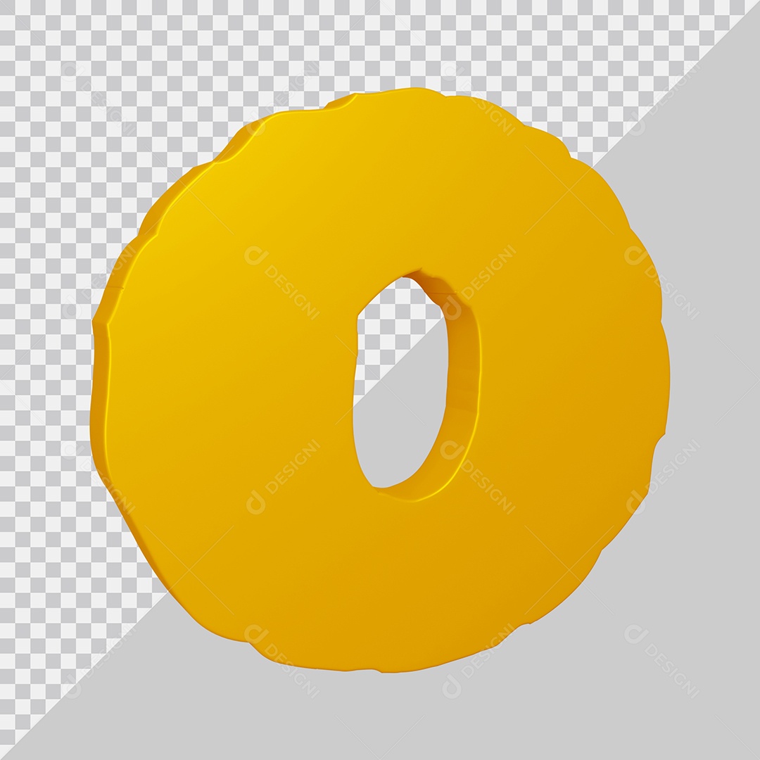 Elemento 3D Para Composição Letra O Dourado PSD