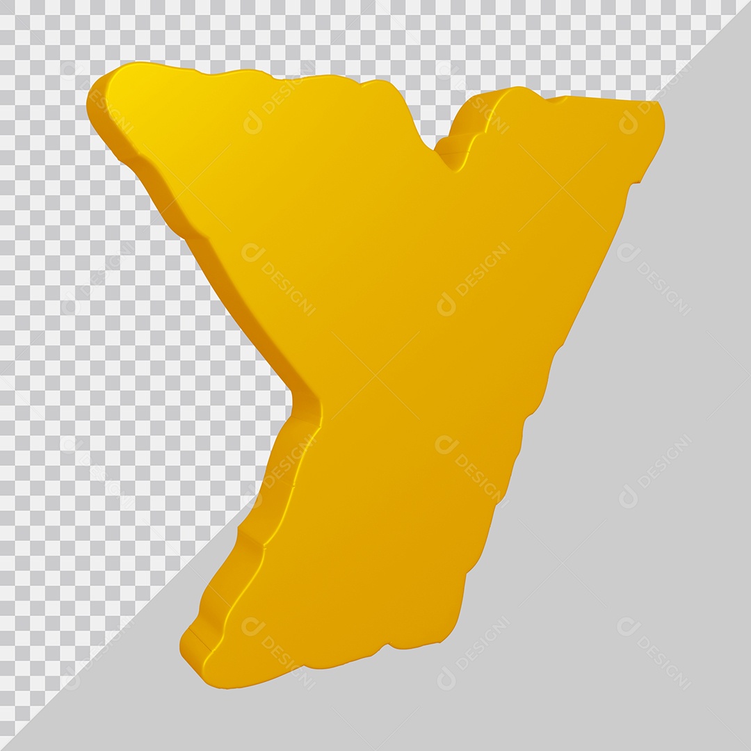 Elemento 3D Para Composição Letra Y Dourado PSD