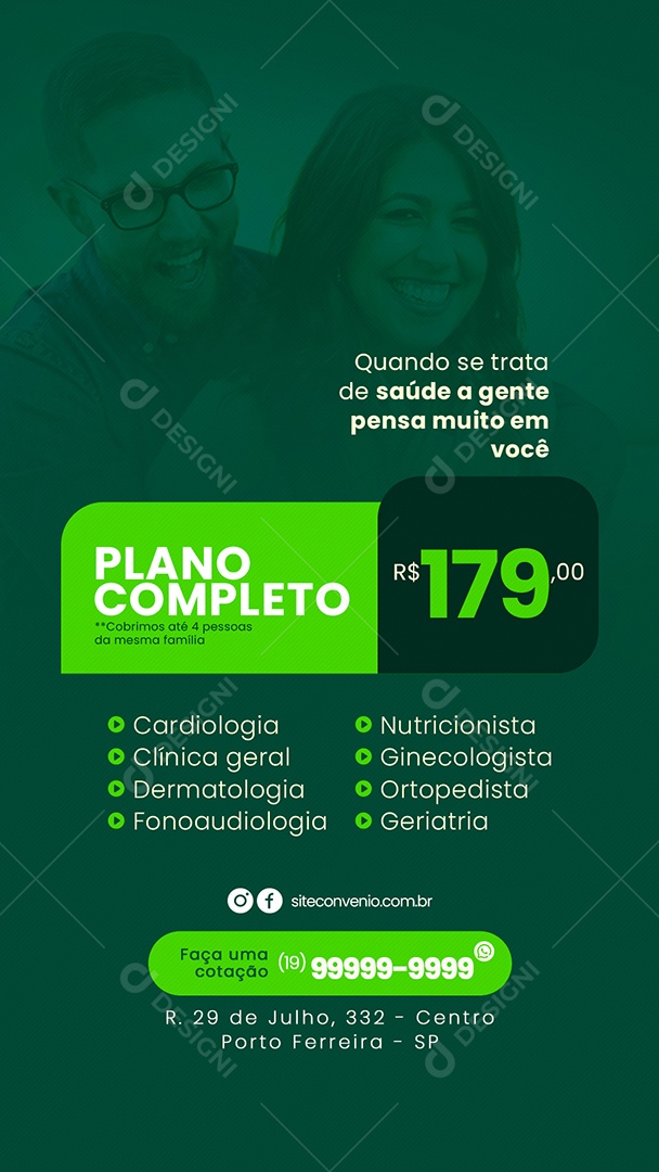 Story Plano Completo Quando se Trata de Saúde Convênio Médico ou Plano de Saúde Social Media PSD Editável