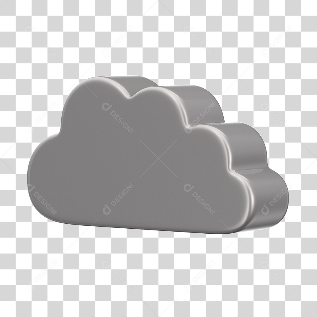 Nuvem Cinza Elemento 3D Dia Das Crianças PNG