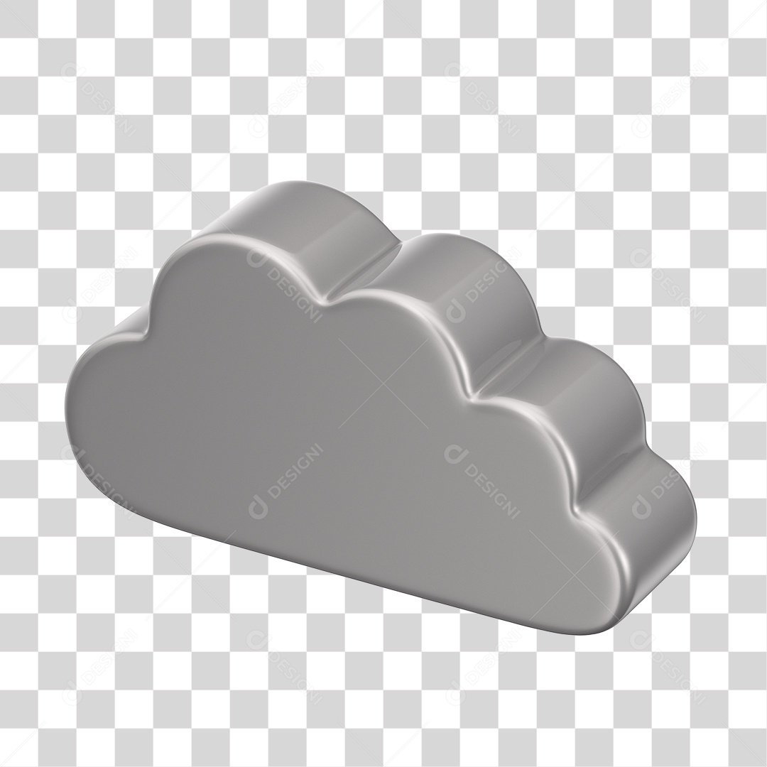 Nuvem Cinza Elemento 3D Dia Das Crianças PNG