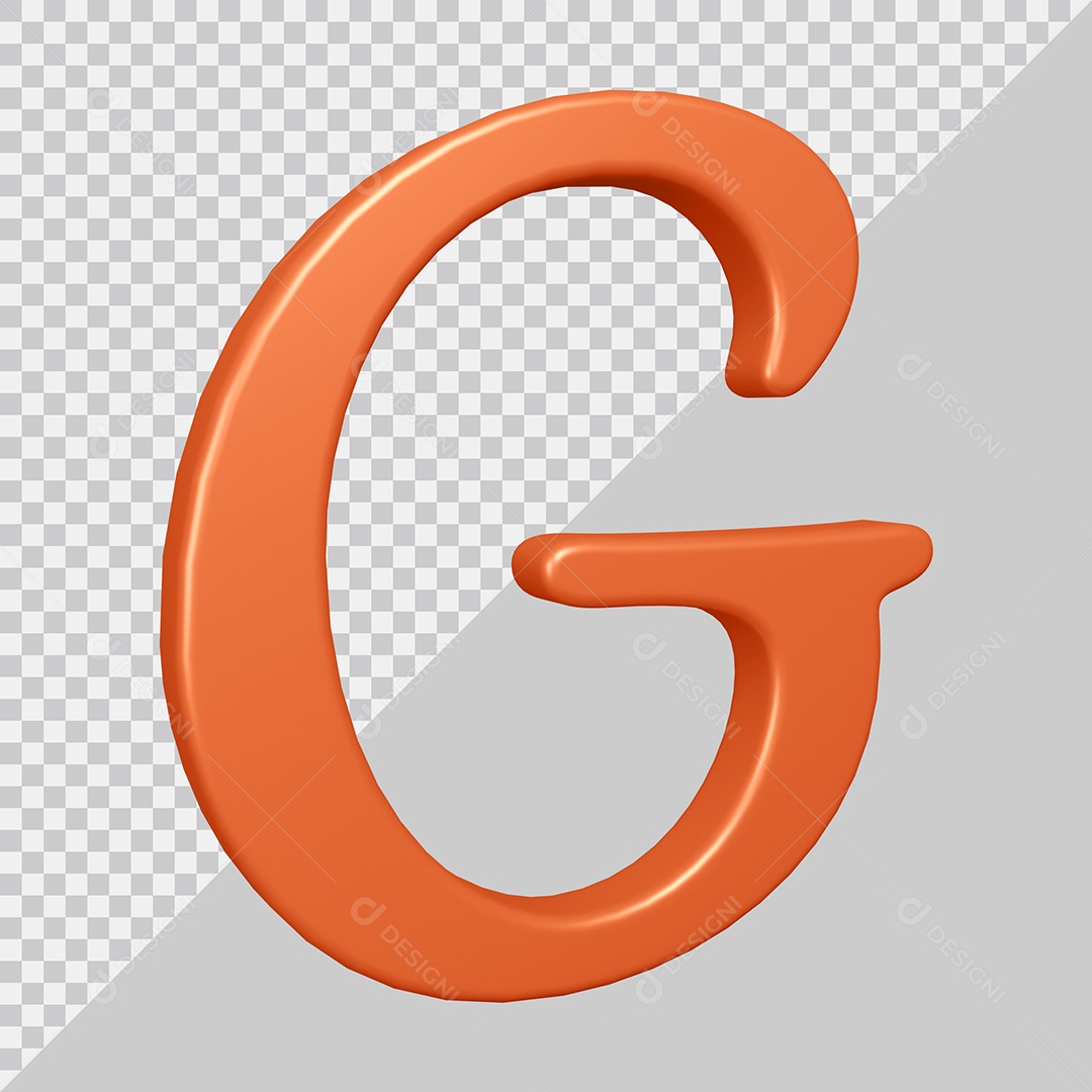Elemento 3D Para Composição Letra G Laranja PSD