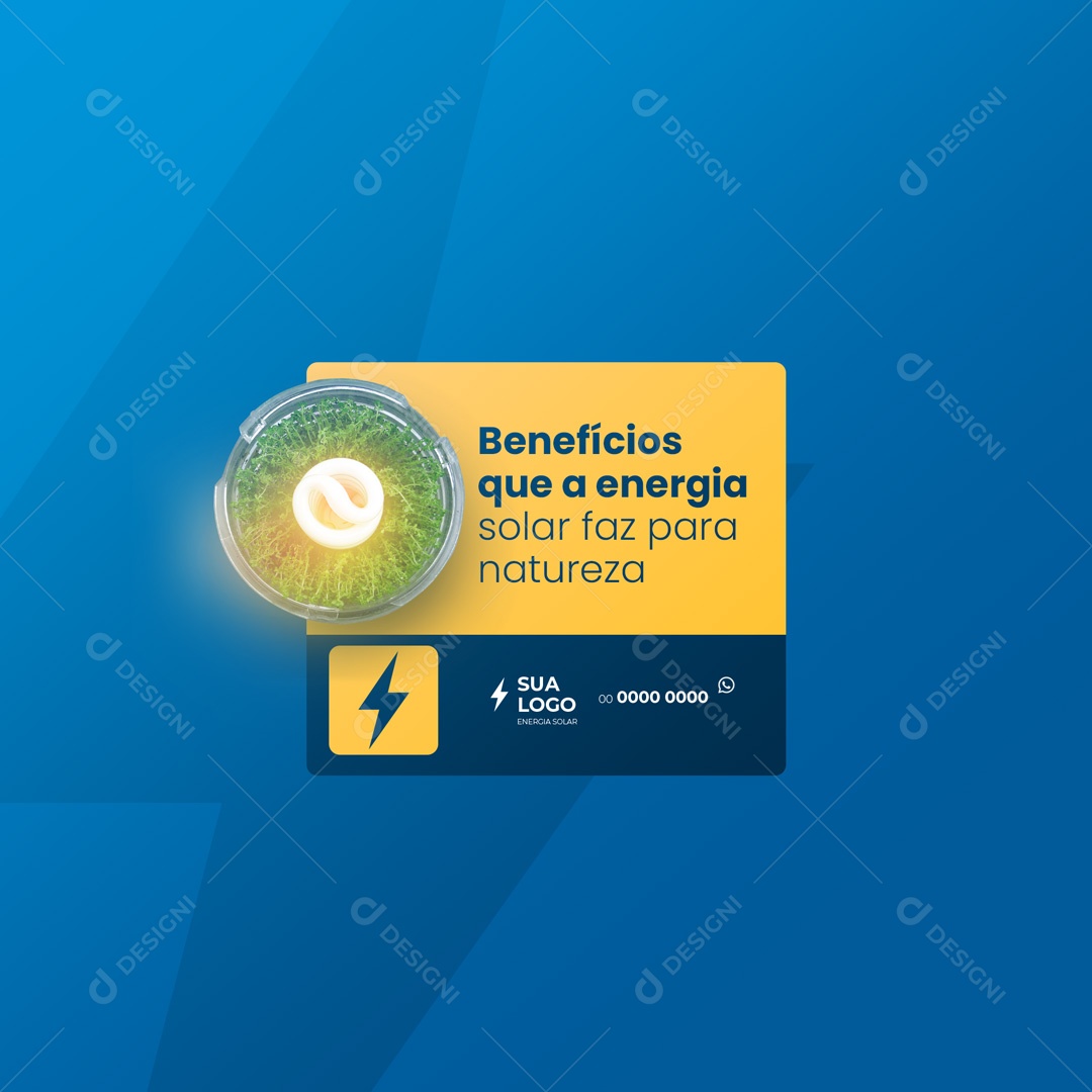 Benefícios que a Energia Solar faz para a Natureza Social Media PSD Editável