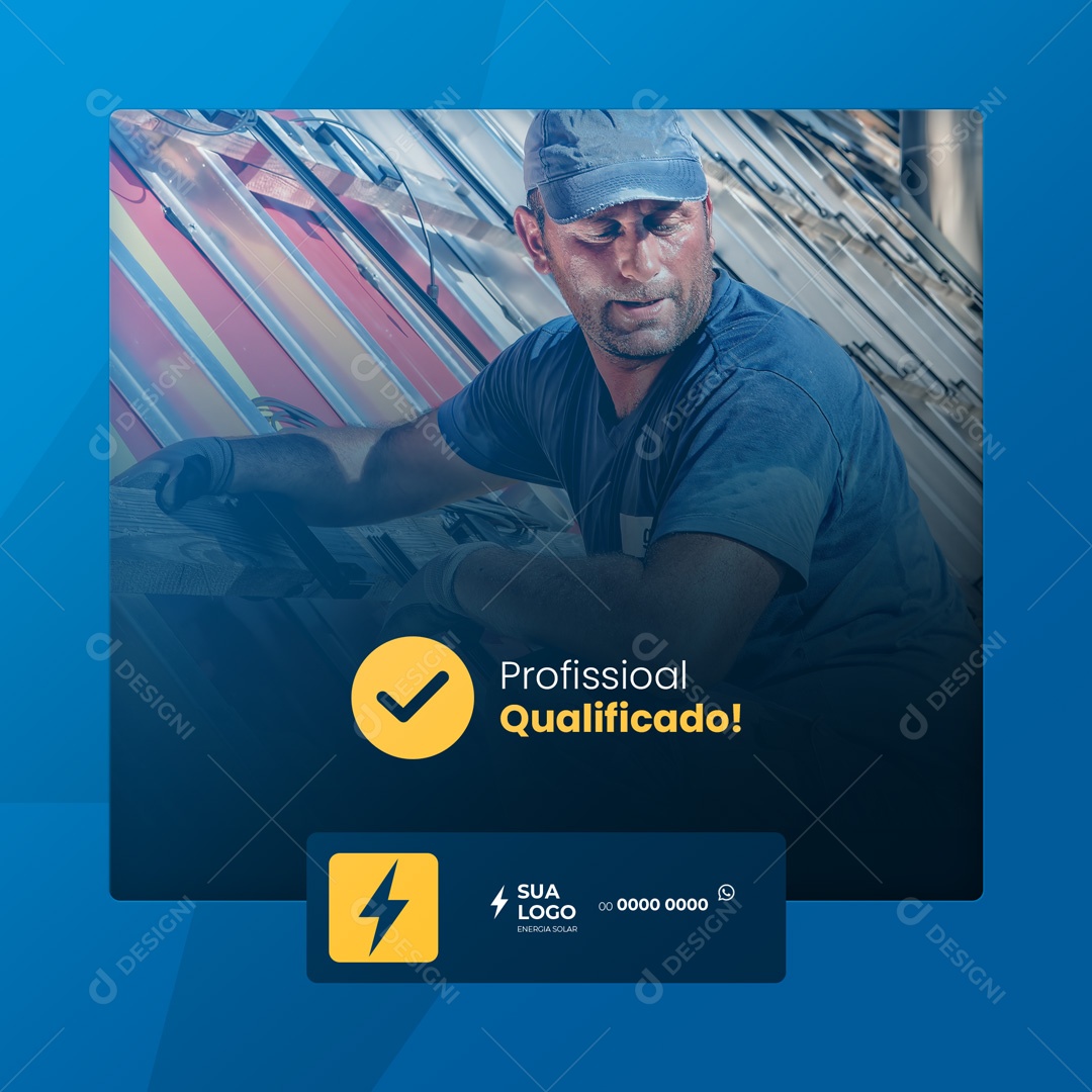 Social Media Energia Solar Energia Sustetável Profissional Qualificado! PSD Editável