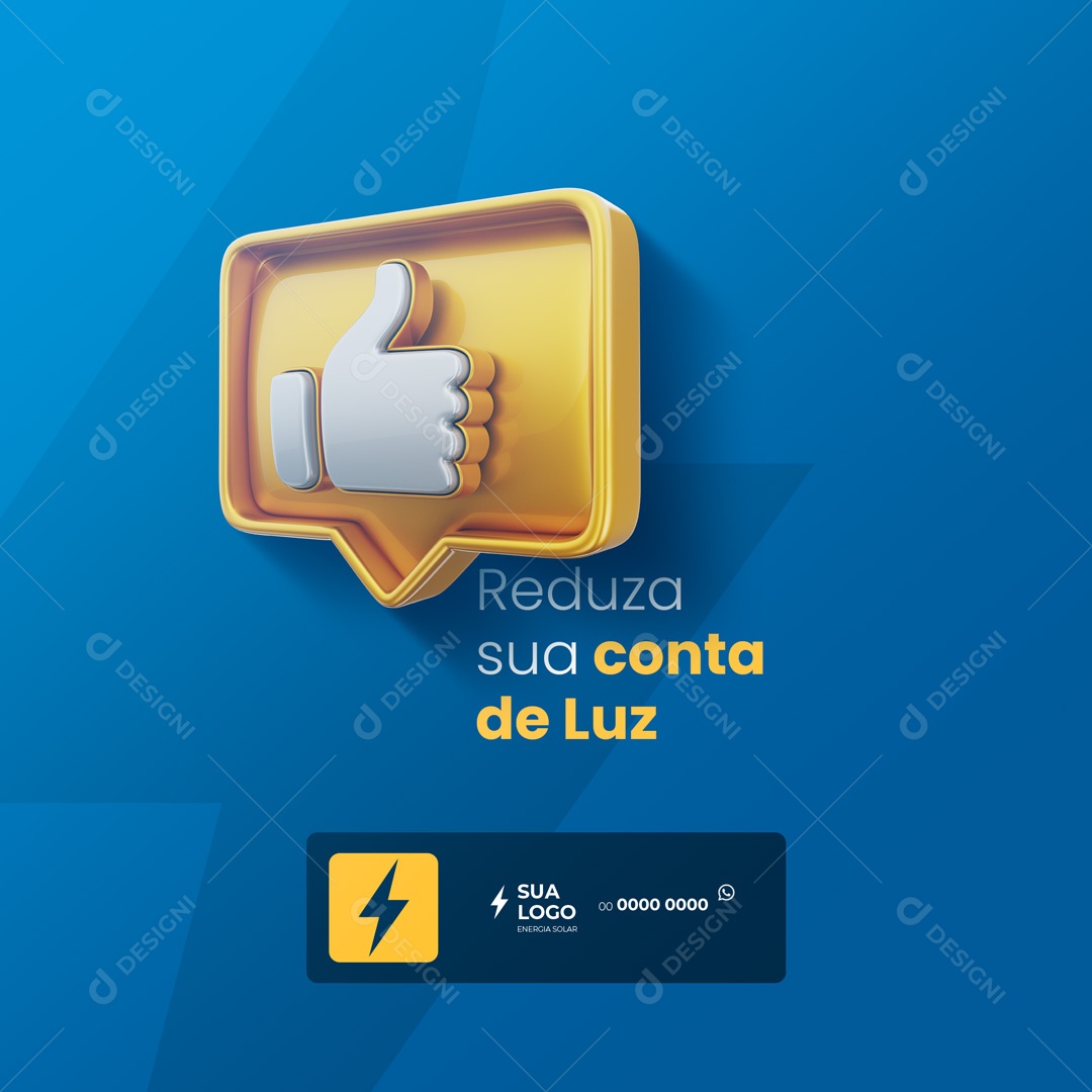 Energia Solar Energia Sustentável Reduza sua Conta de Luz Social Media PSD Editável