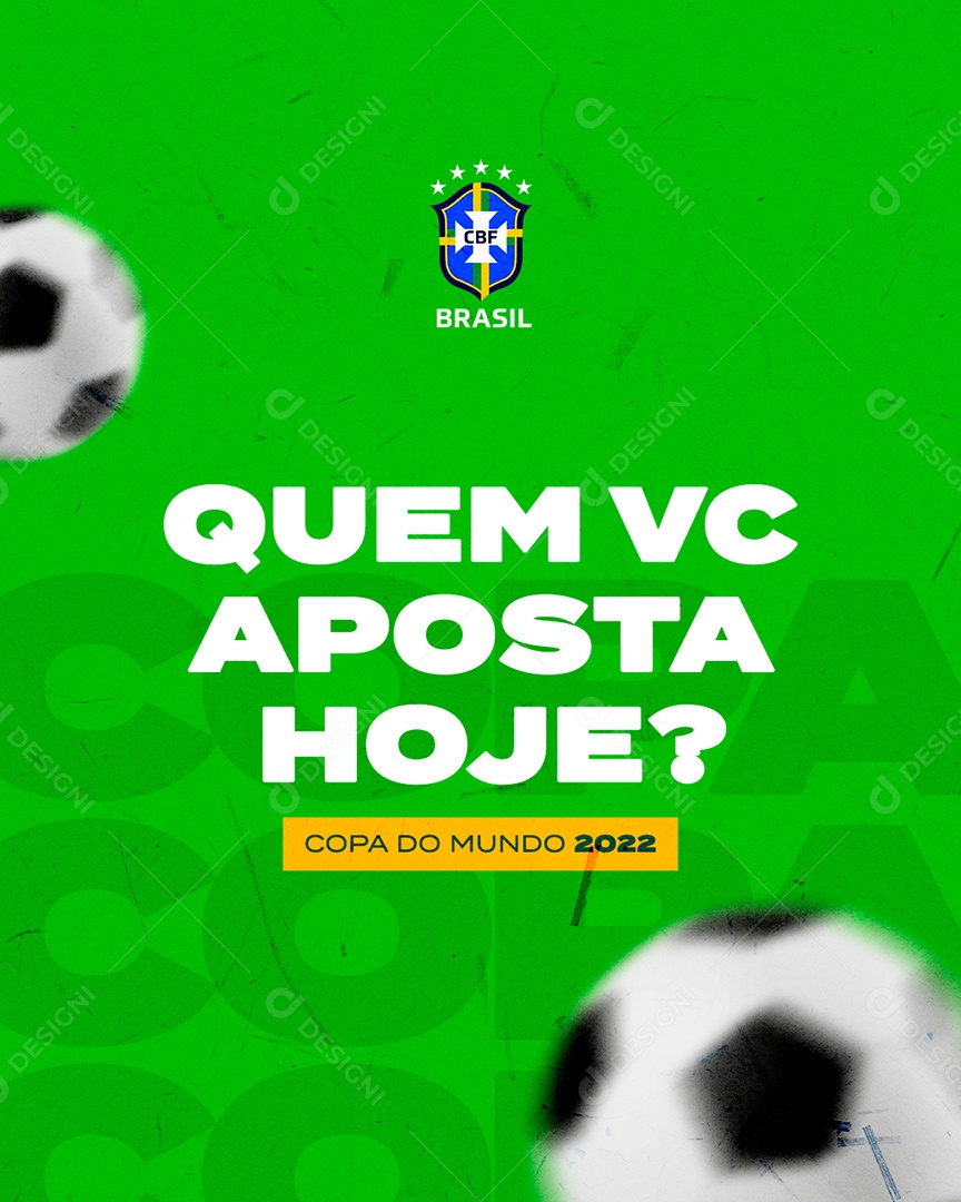 Quem Vc Aposta Hoje Copa Mundo 2022 Social Media PSD Editável