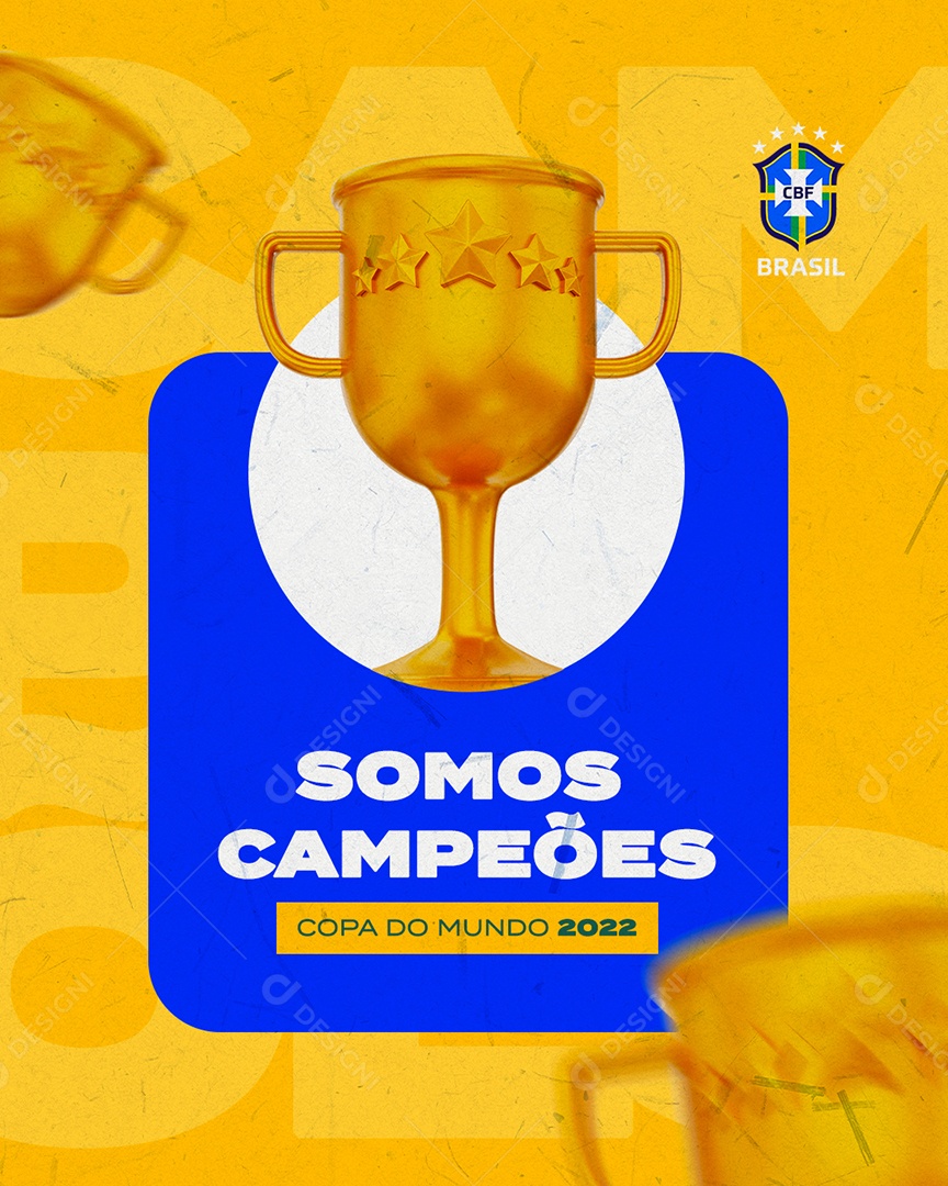 Somos Campeões Copa Mundo Social Media PSD Editável