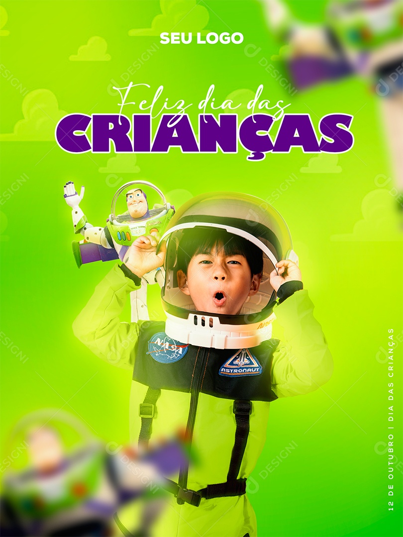 Happy Children's Day October 12 Social Media Editable PSD