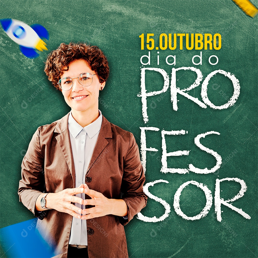 Dia Do Professor 15 de Outubro Social Media PSD Editável