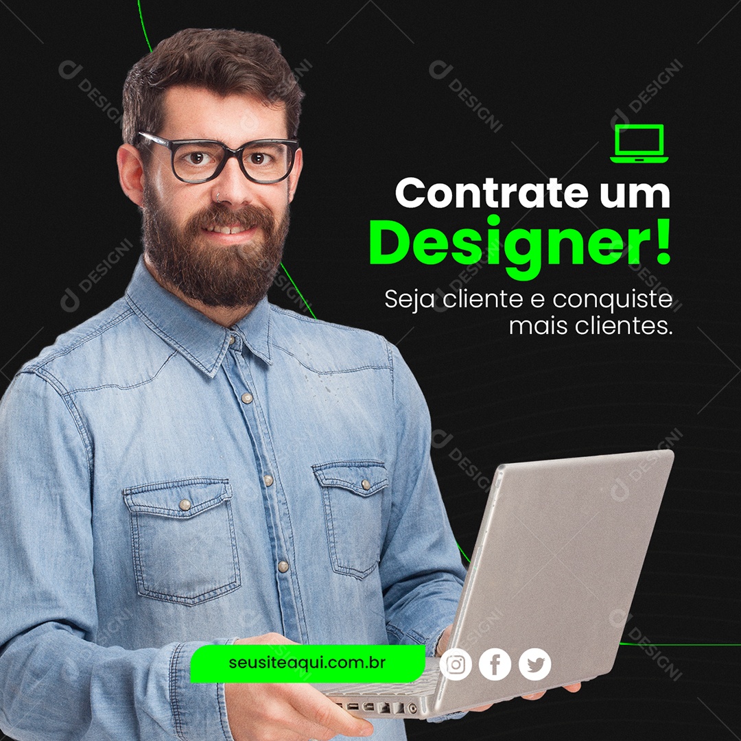 Contrate Um Designer Seja Cliente e Conquiste Mais Clientes Design Social Media PSD Editável