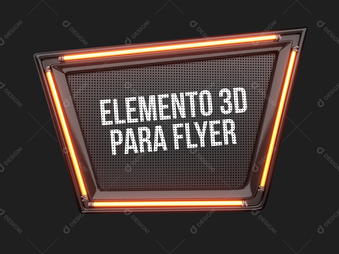 Placa Neon Elemento 3D Para Composição de Texto PSD