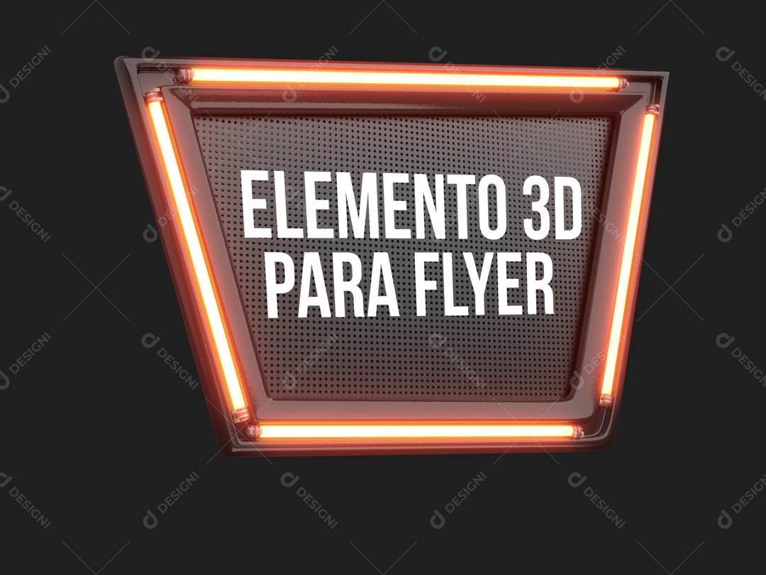 Placa Neon Elemento 3D Para Composição de Texto PSD