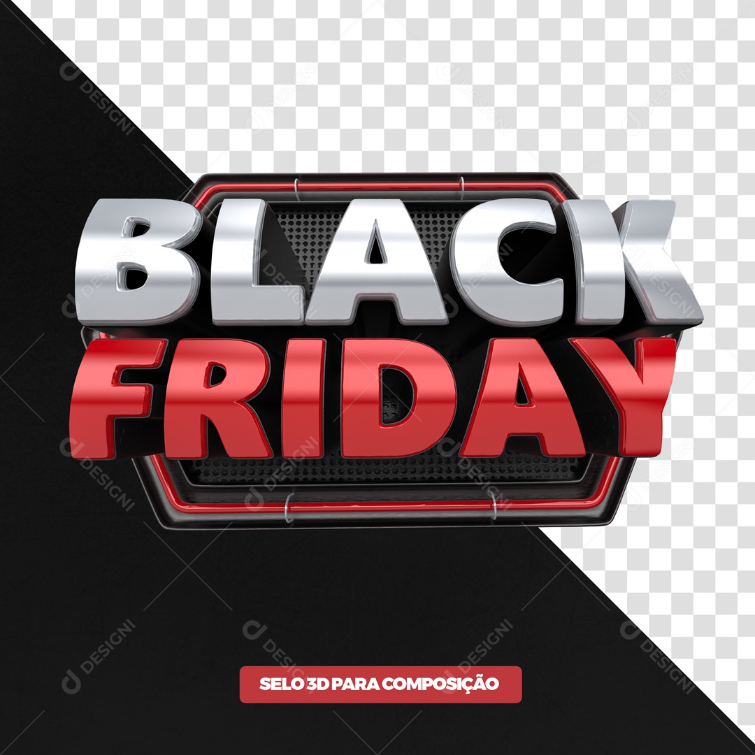 Selo 3D Black Friday Para Composição PSD